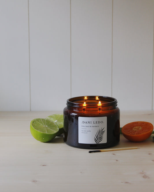 Lime, Basil & Mandarin Double Wick Candle