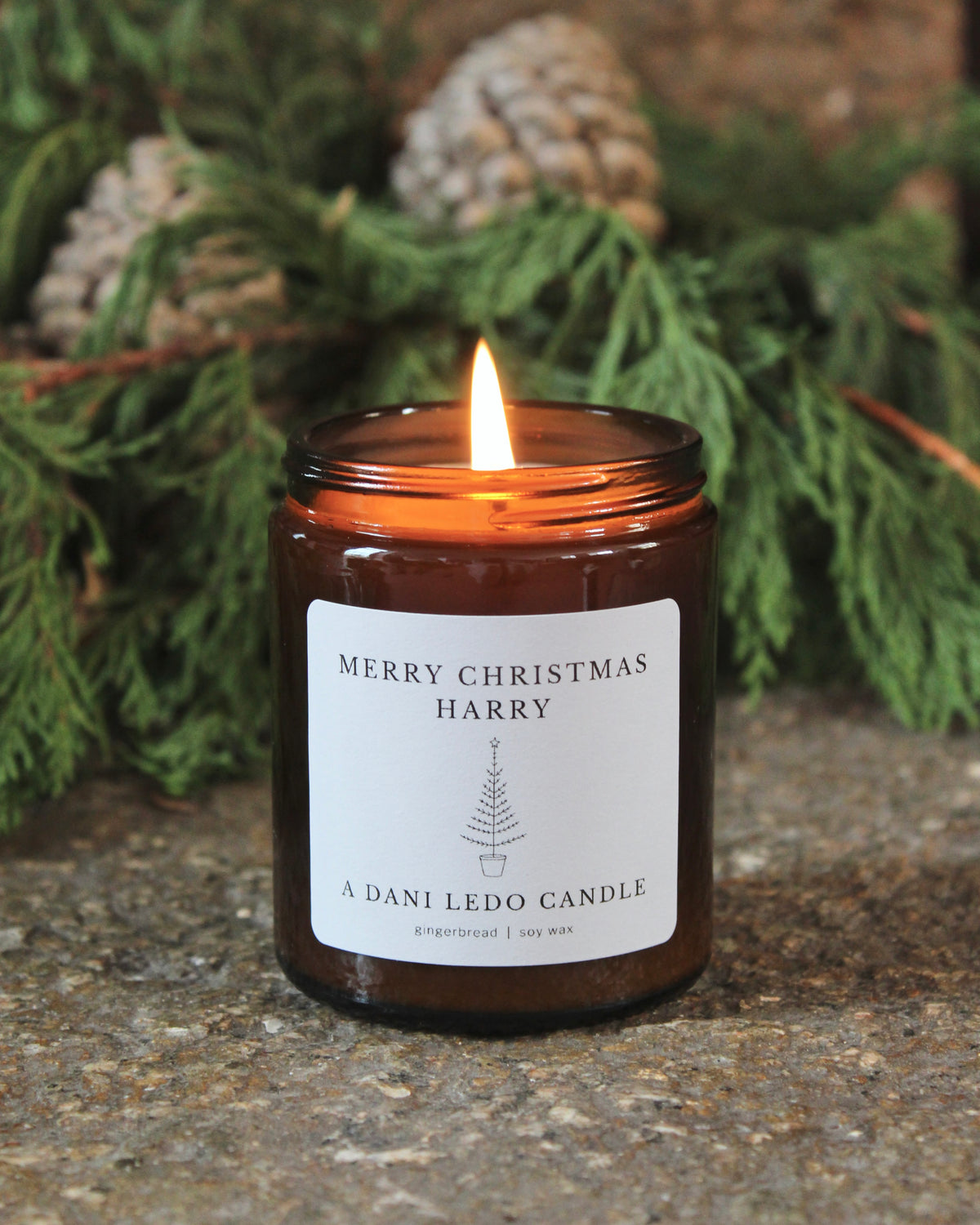Personalised Merry Christmas Candle