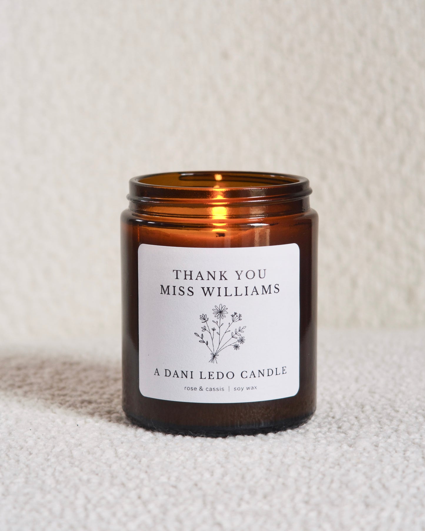Personalised Thank You Candle