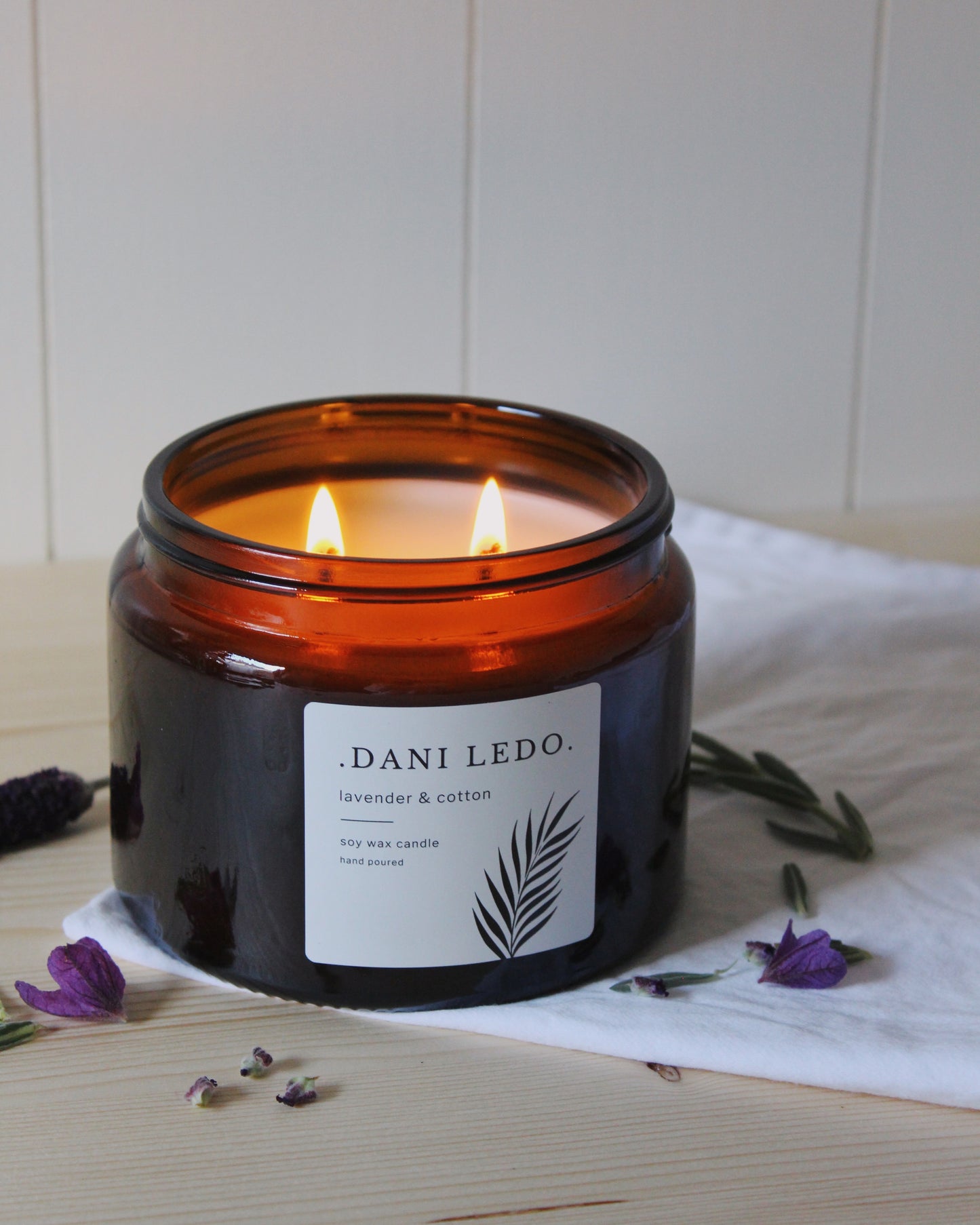 Lavender & Cotton Double Wick Candle