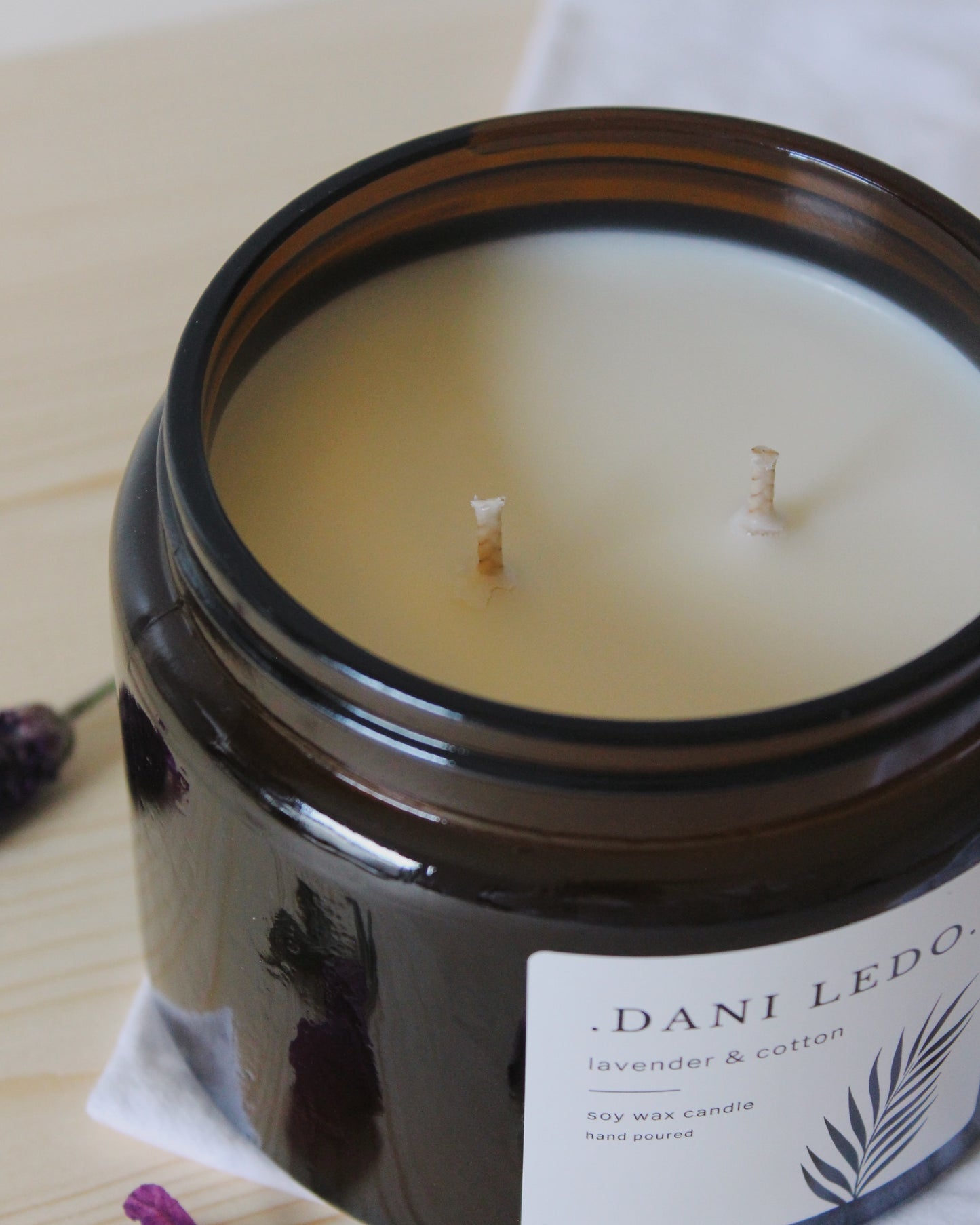 Lavender & Cotton Double Wick Candle