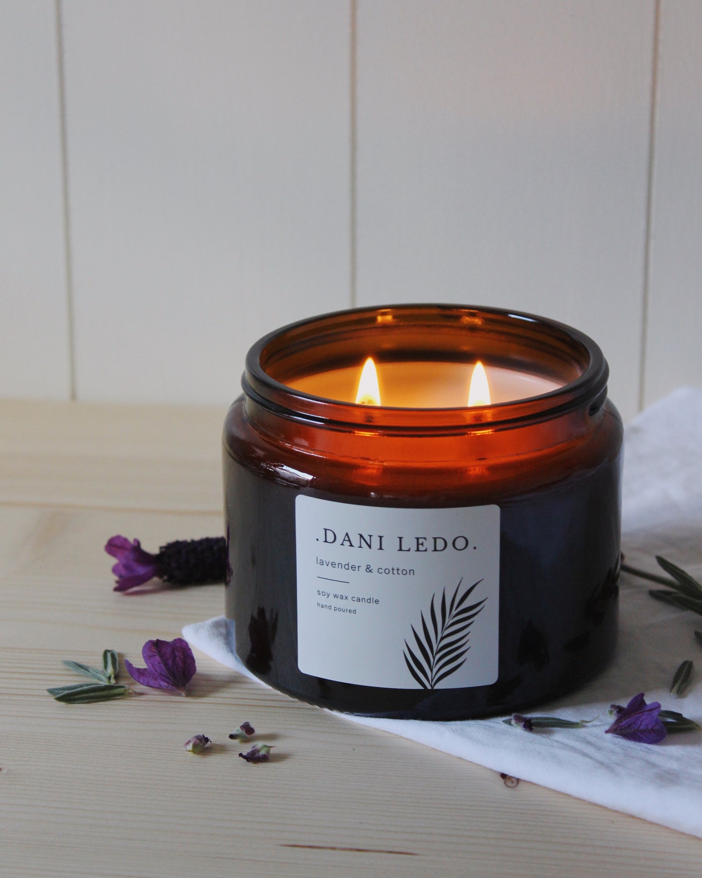 Lavender & Cotton Double Wick Candle