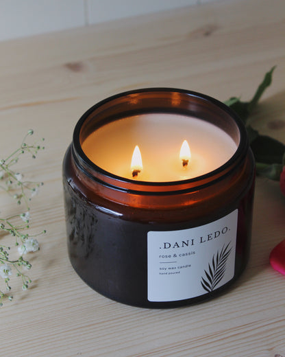 Rose & Cassis Double Wick Candle